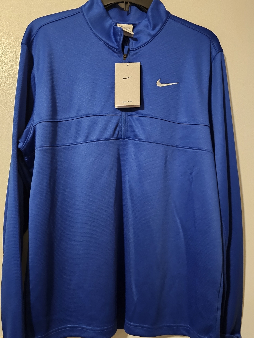 Nike Men’s Royal Blue Half-Zip Dri Fit Performance Golf Pullover Medium New